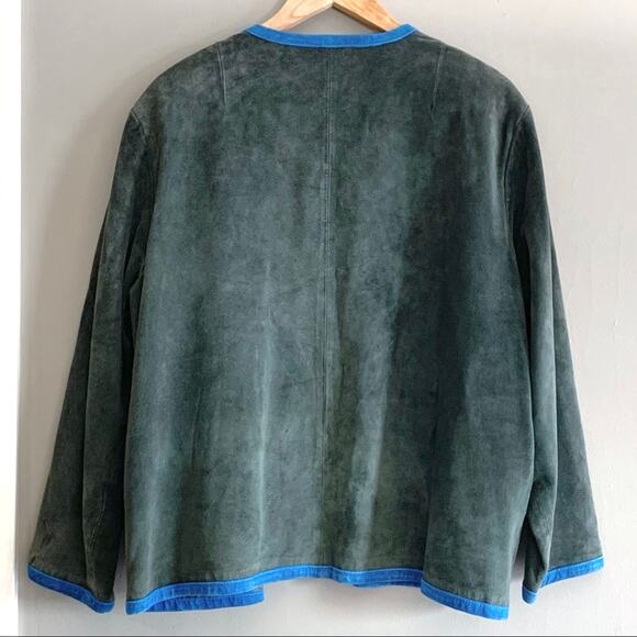 Linea by Louis Dell’Olio Jacket Size 1X Suede Leather Open Front - Picture 4 of 13